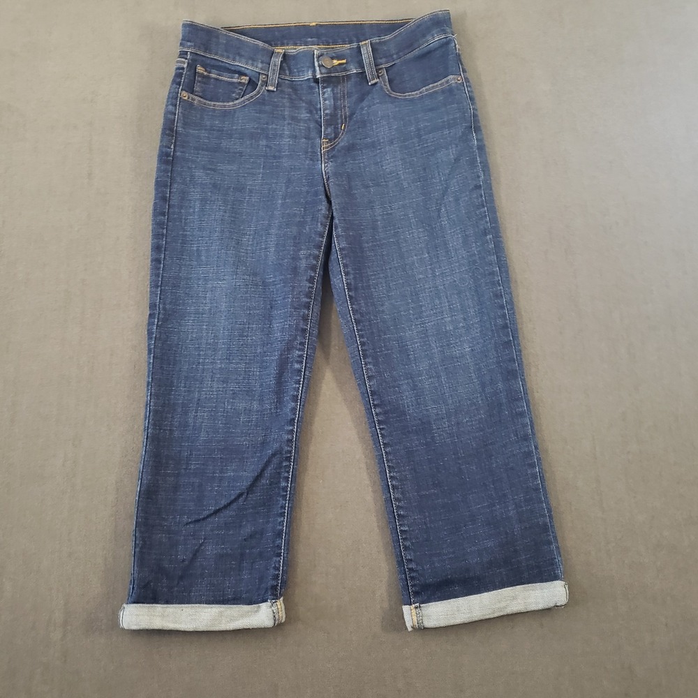 Levis Capri Womens Size 26 Mid Rise Cuffed Ankle Denim Dark Wash